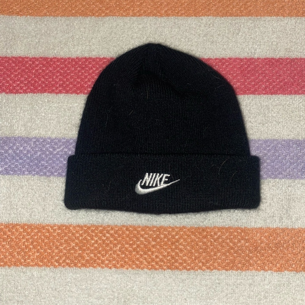 Nike | Baby | Infant | Winter Hat | Black | White Nike Logo | No visible defect